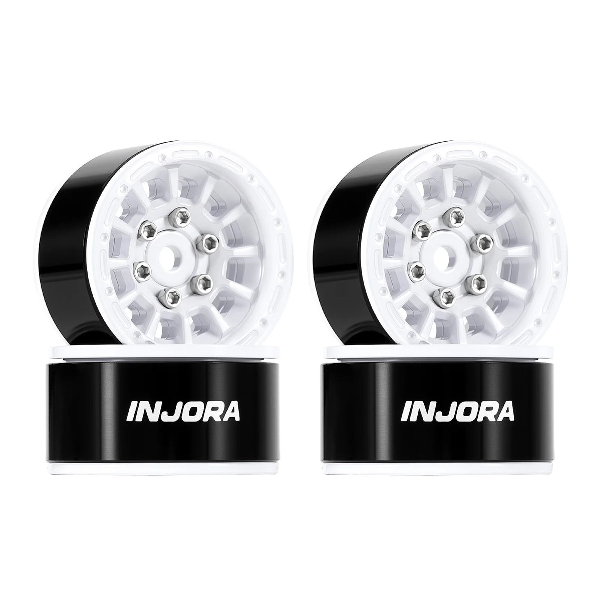 INJORA Jantes beadlock aluminium 1.0" déport 0 mm pour crawler RC 1/18–1/24 (W1056)