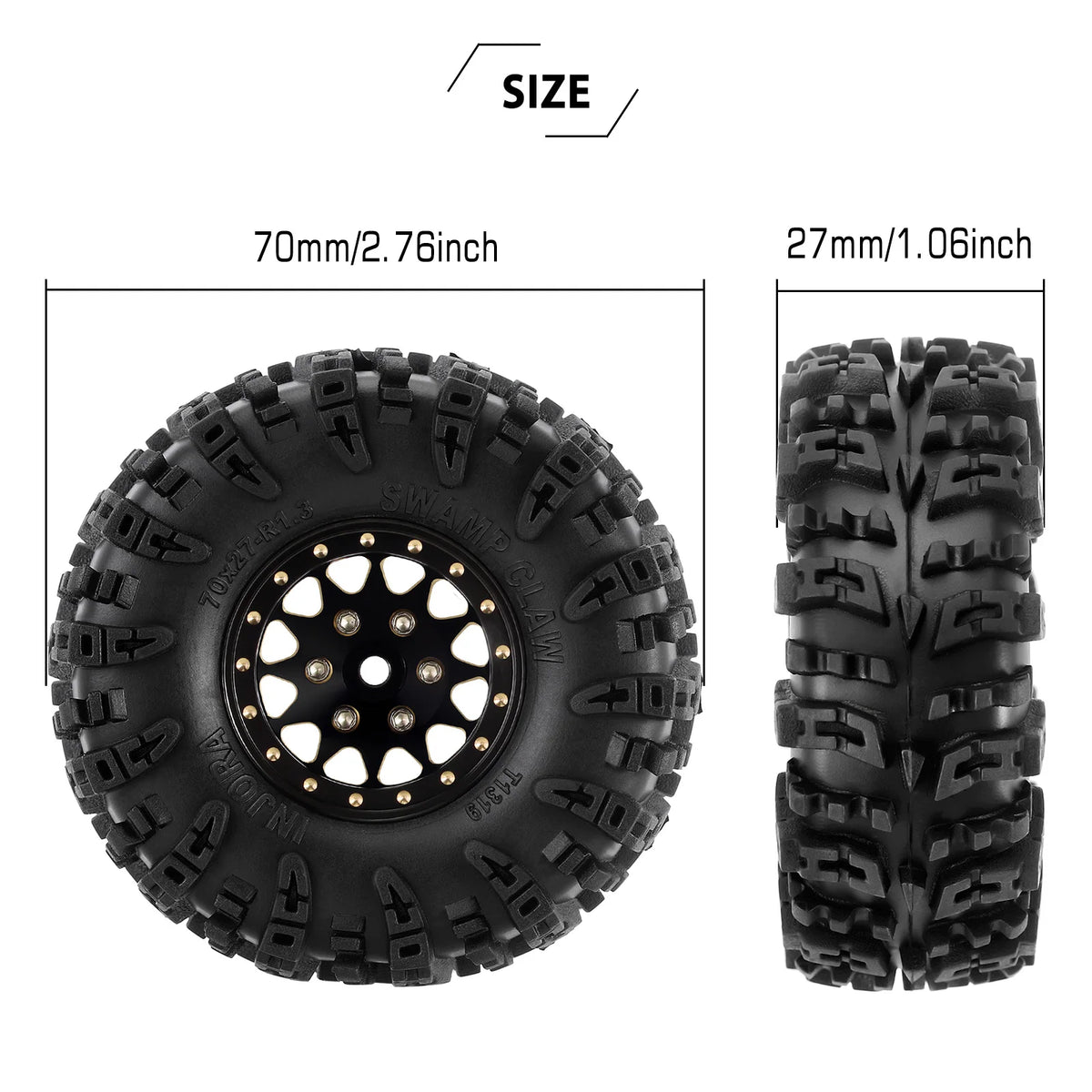 Swamp Claw S5 INJORA 70 x 27 mm avec lest laiton – vue produit