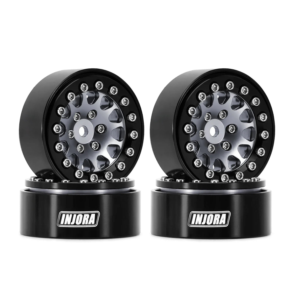 INJORA Jantes beadlock aluminium 1.3" pour crawler RC 1/24–1/18 (W1311)