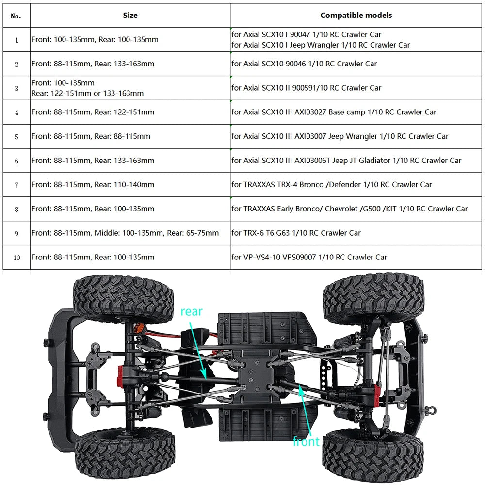 Cardan central acier AXSPEED pour SCX10 / TRX4 / TRX6 – vue 6