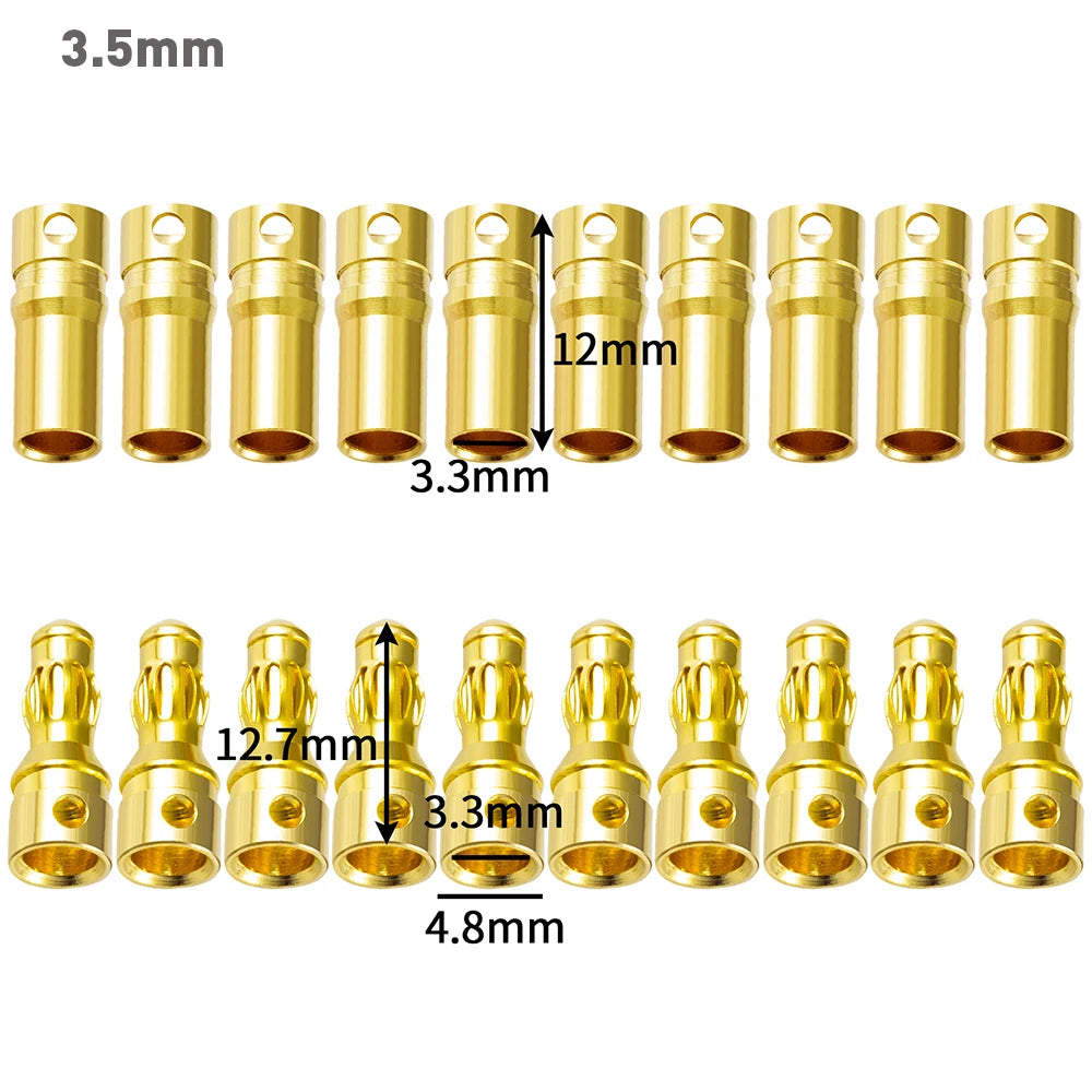 Connecteurs bullet dorés AXSPEED 2.0 3.5 4.0 mm – vue 4