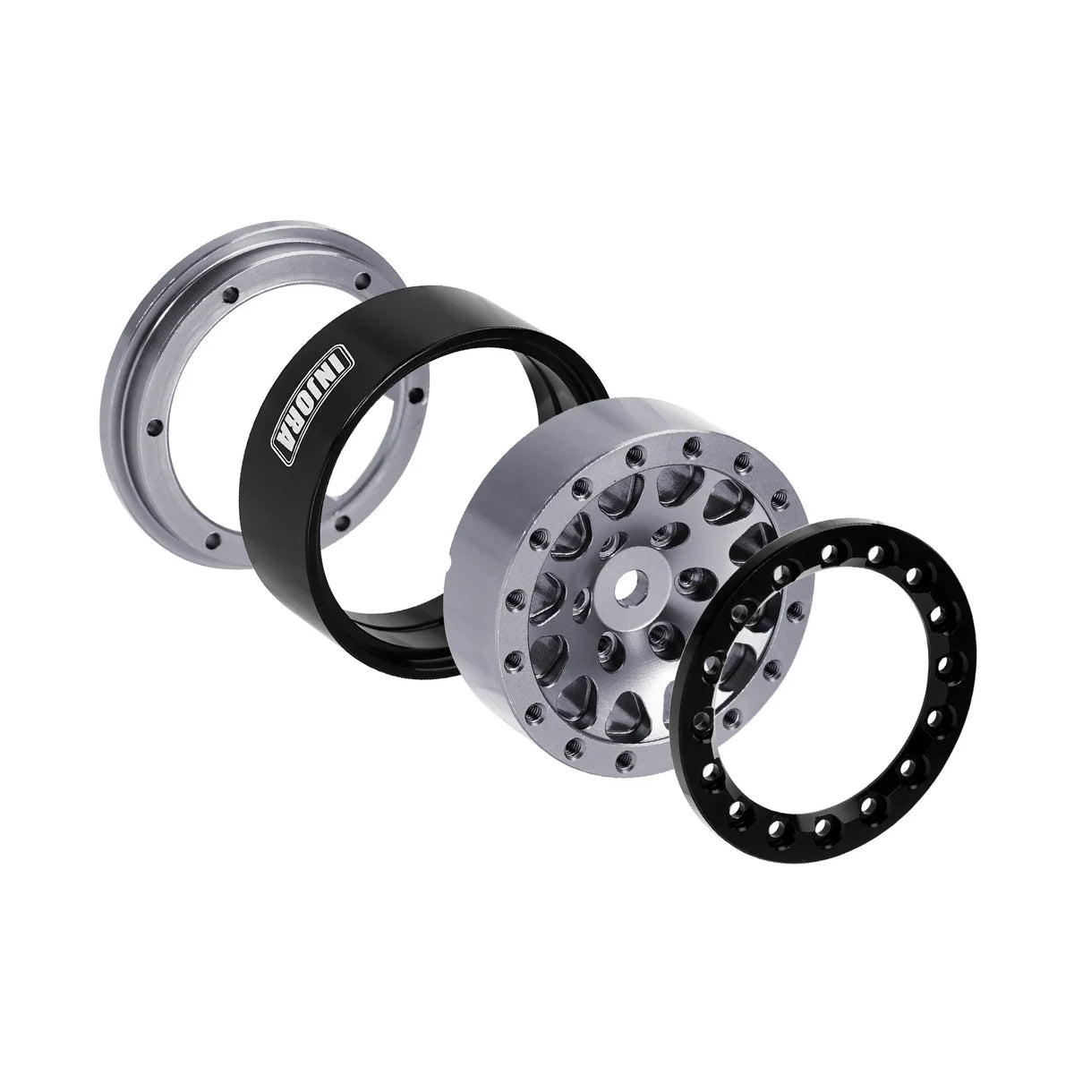 INJORA Jantes beadlock aluminium 1.3" pour crawler RC 1/24–1/18 (W1311)