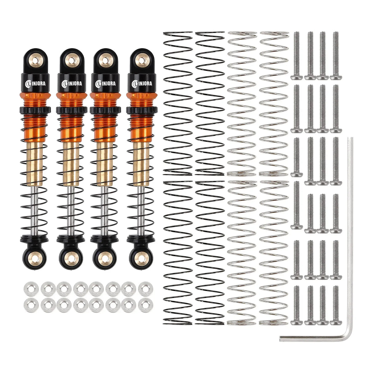 INJORA amortisseurs aluminium filetés SCX24 C10 JLU Gladiator – vue produit