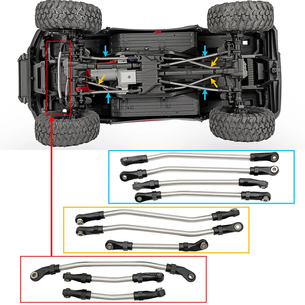 Liens châssis inox AXSPEED 313 / 324 / 336 mm pour TRX4 – vue 4