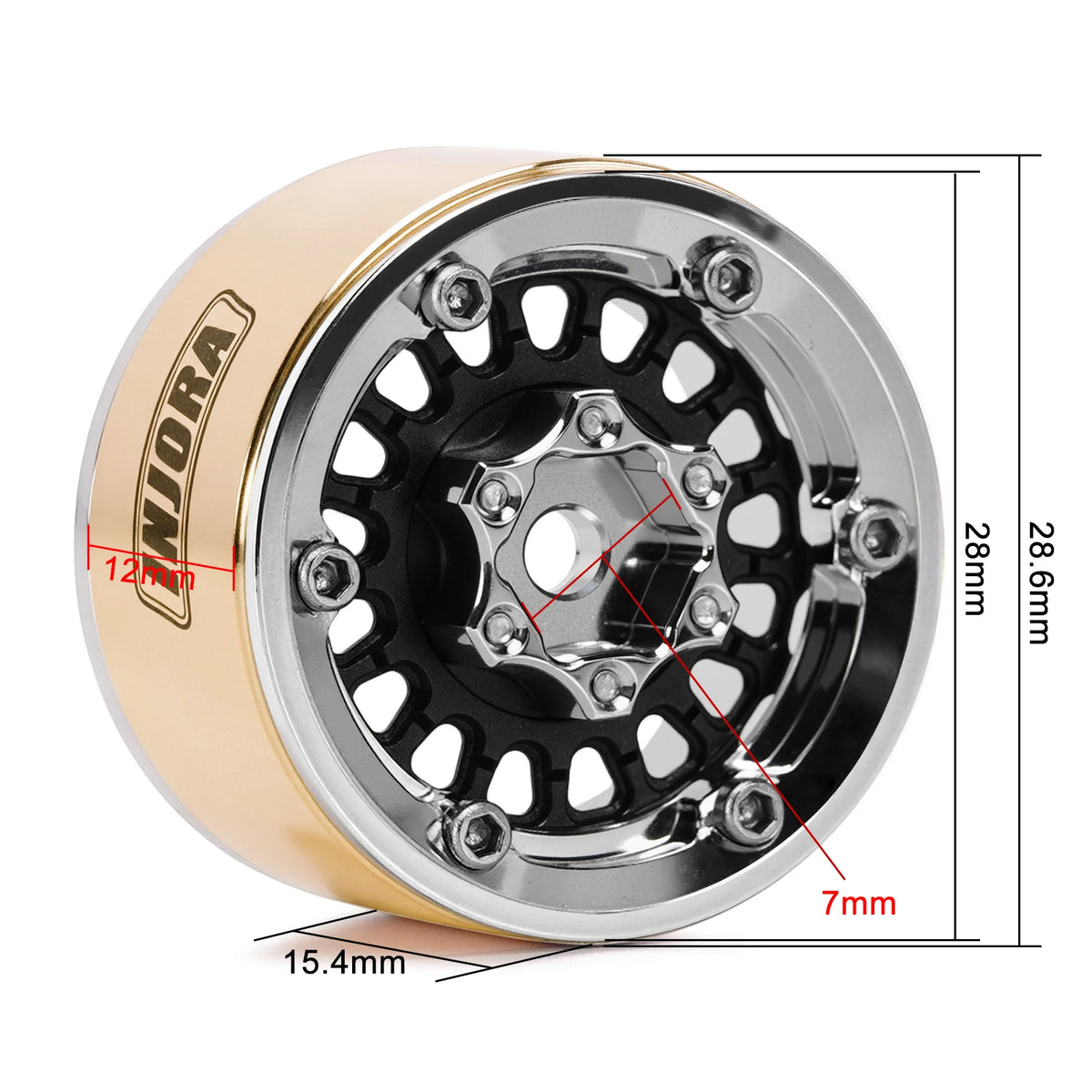 Jantes beadlock laiton aluminium INJORA pour micro crawler – présentation