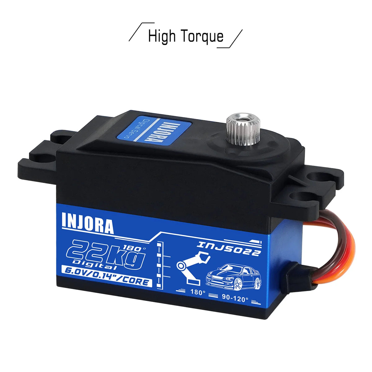 Servo INJORA 22 kg low profile pour RC 1/10 – détail produit
