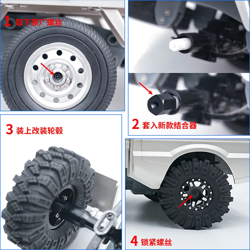 Adaptateurs de roue AXSPEED WPL D12 – vue complémentaire