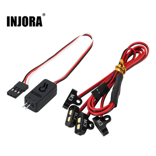 Kit INJORA quatre Rock Lights LED pour crawler RC 1/10