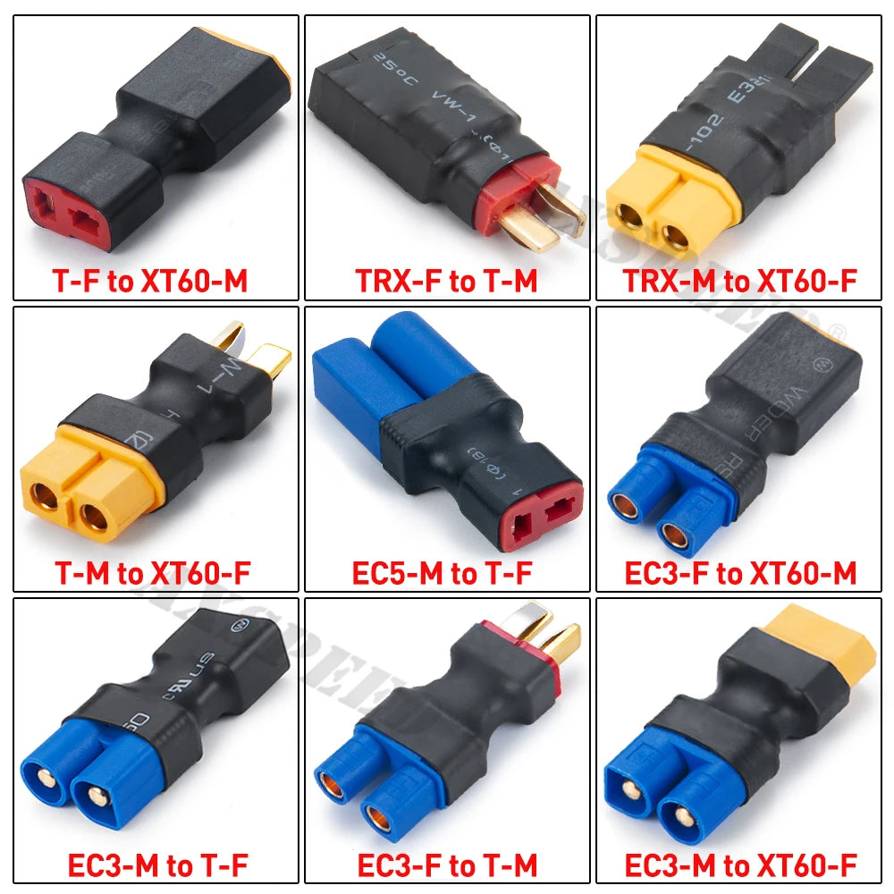 Adaptateurs LiPo AXSPEED EC3, EC5, TRX, T-Deans et XT60