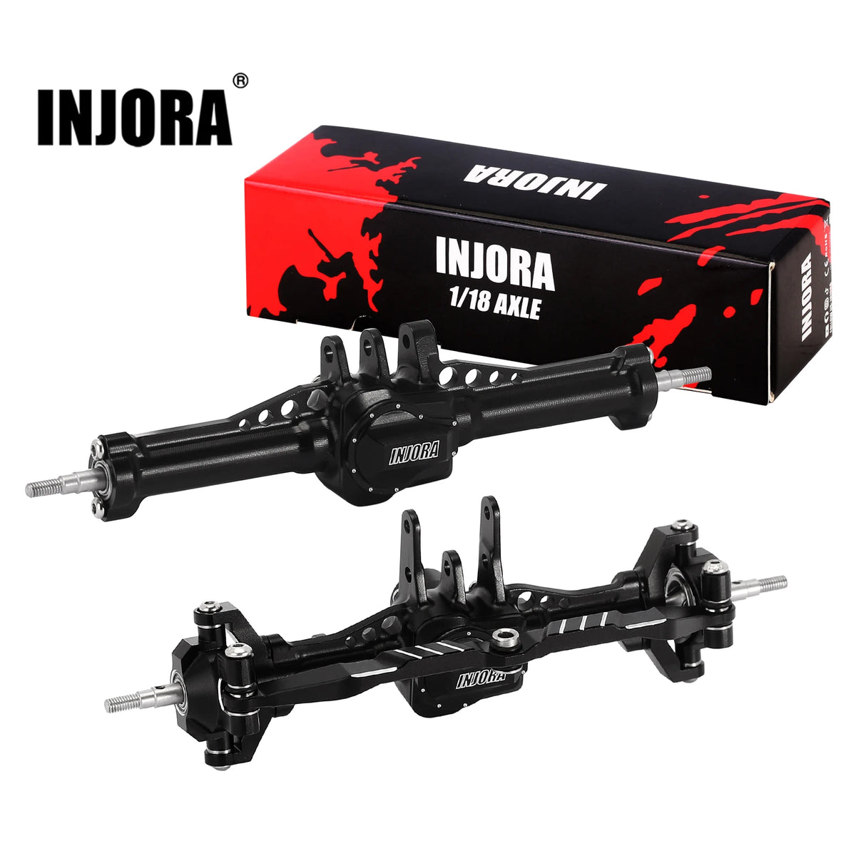 Ponts complets INJORA CNC aluminium extension 4 mm pour TRX4M 1/18