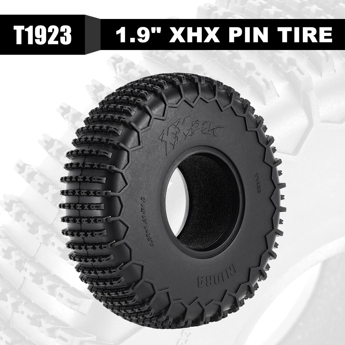 Pneus INJORA XHX Pin S5 1.9 122 x 36 mm pour crawler 1/10 – vue complémentaire
