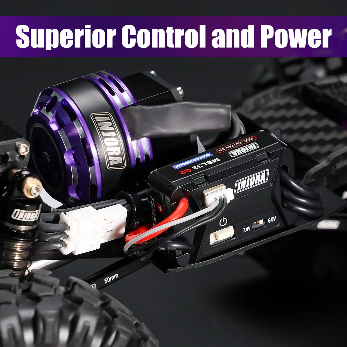 INJORA ESC brushless étanche MBL32 G2 + moteur 2204 Fat Viper pour Axial SCX24 1/24