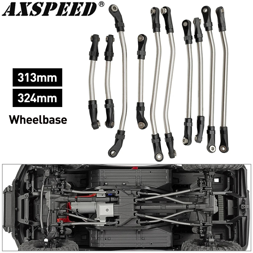 Liens châssis inox AXSPEED 313/324 mm pour Traxxas TRX4