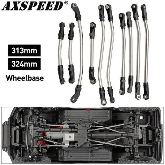 Liens châssis inox AXSPEED 313/324 mm pour Traxxas TRX4