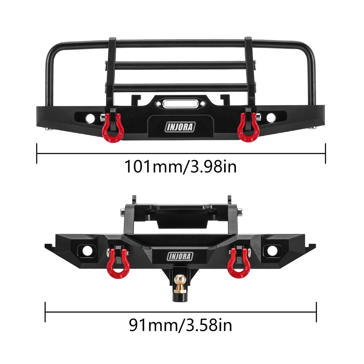 Pare-chocs CNC INJORA avec LED TRX4M Defender – vue 2