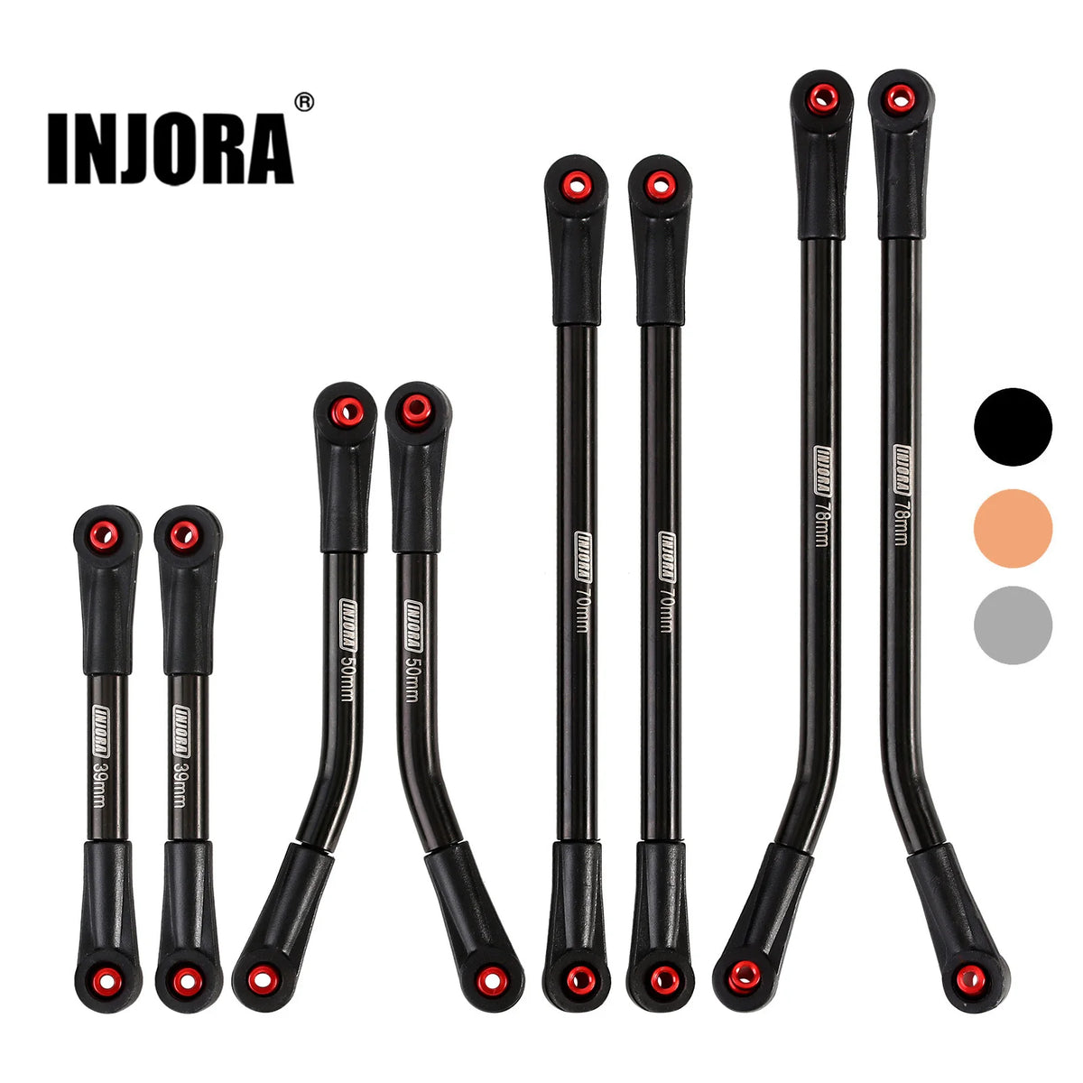 Biellettes high-clearance INJORA inox pour SCX24 Gladiator 1/24