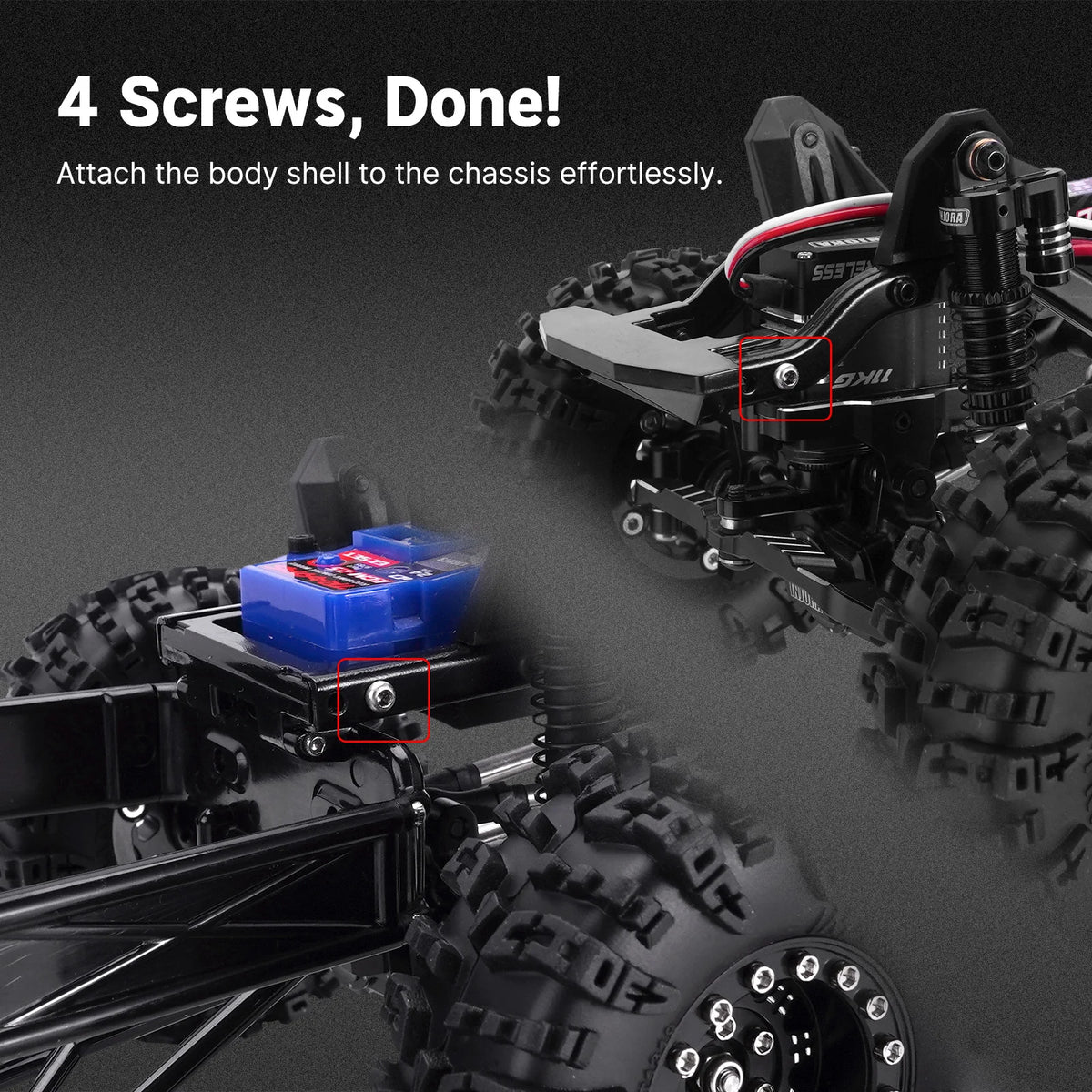Hard body INJORA IR40 avec cage pour crawler 1/18 – présentation