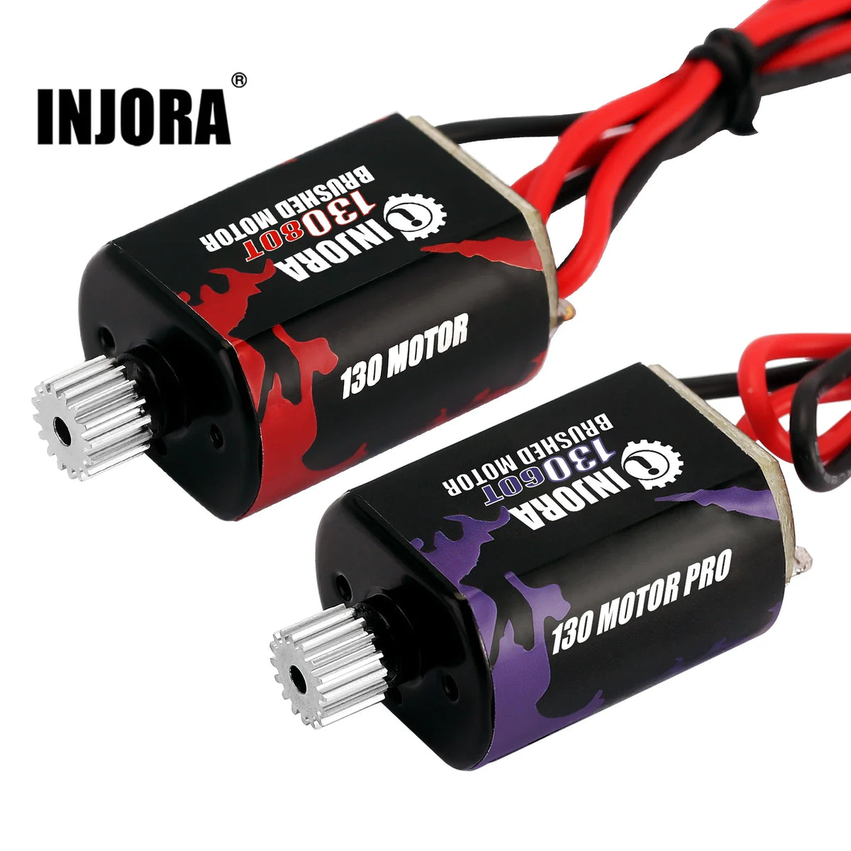 Moteur brushed INJORA 130 60T 80T avec pignon inox pour FMS FCX24