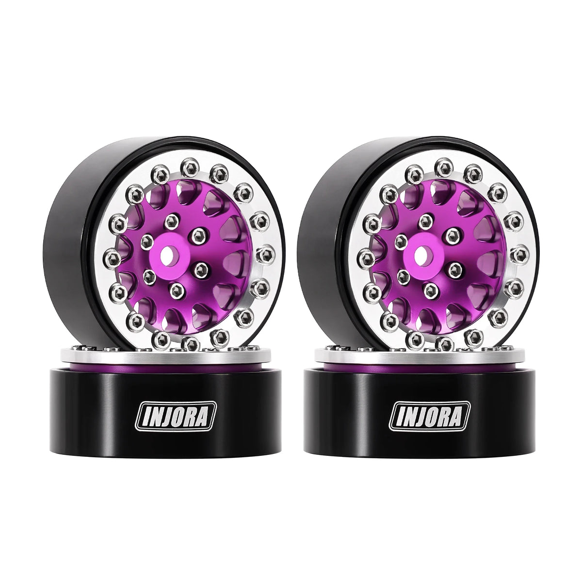 INJORA Jantes beadlock aluminium 1.3" pour crawler RC 1/24–1/18 (W1311)