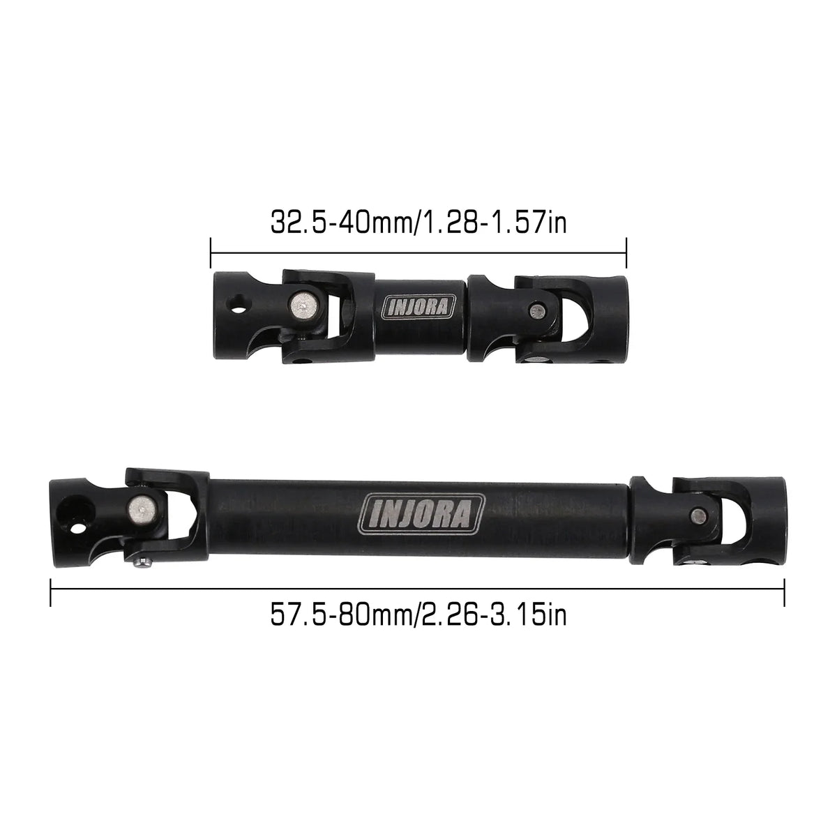 INJORA Arbres de transmission centraux acier (L/M) pour SCX24 Deadbolt / GX470 1/24