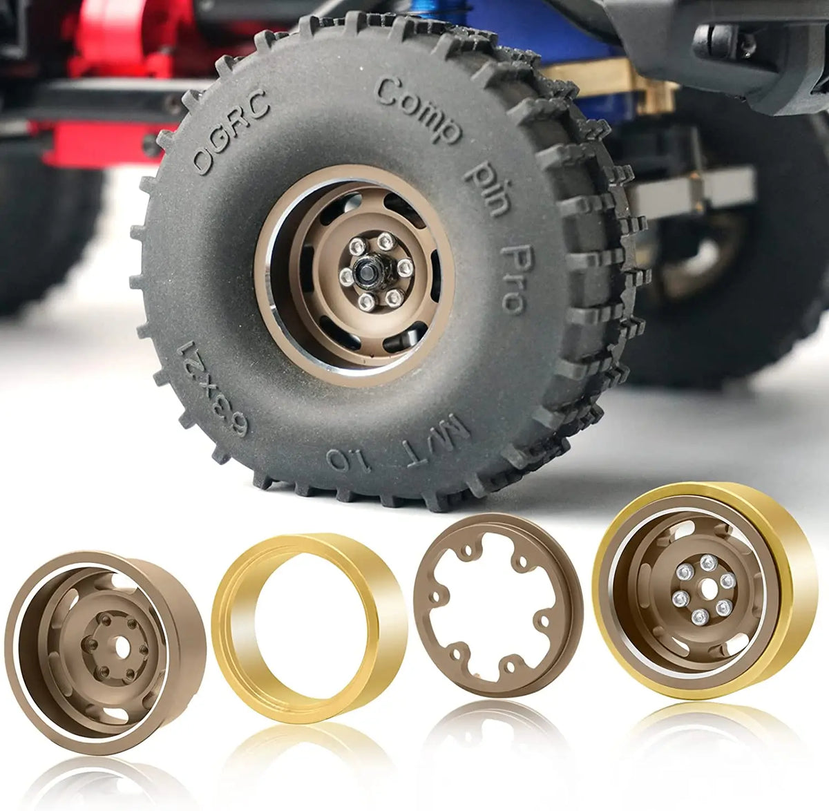 Jantes beadlock 1.0 lourdes 32 g déport -3 mm pour micro crawler – vue complémentaire