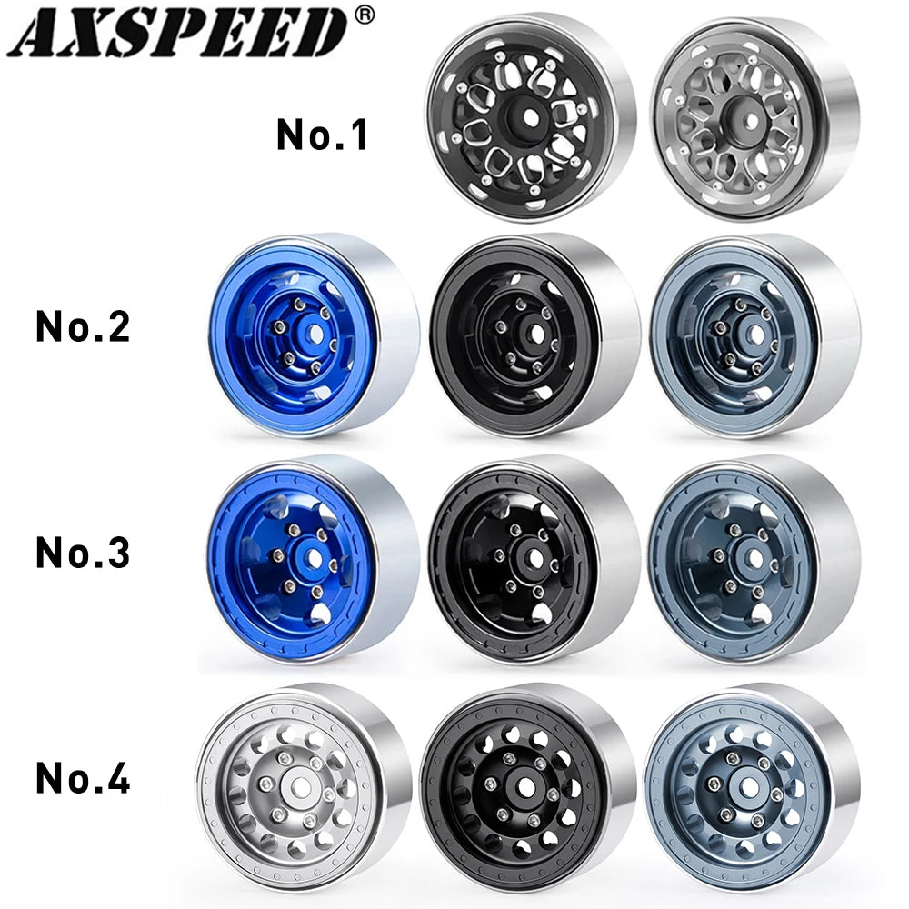 Jantes beadlock AXSPEED 1.0 pouce pour TRX4M et SCX24 – lot de 4