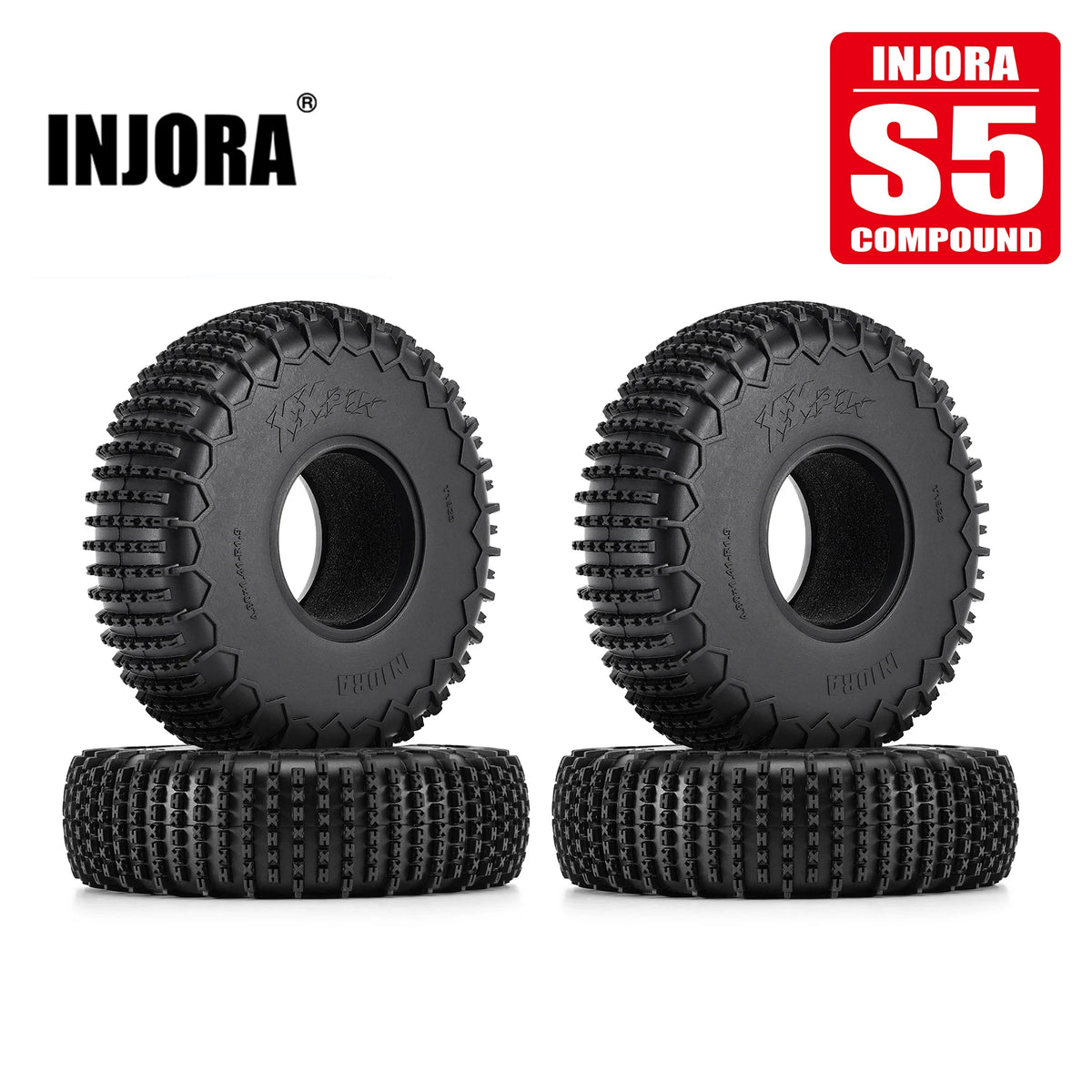 Pneus INJORA XHX Pin S5 1.9 122 x 36 mm pour crawler 1/10