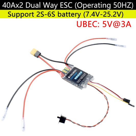 ESC brushed bidirectionnel double voie 2x2A 2x5A 2x40A pour RC