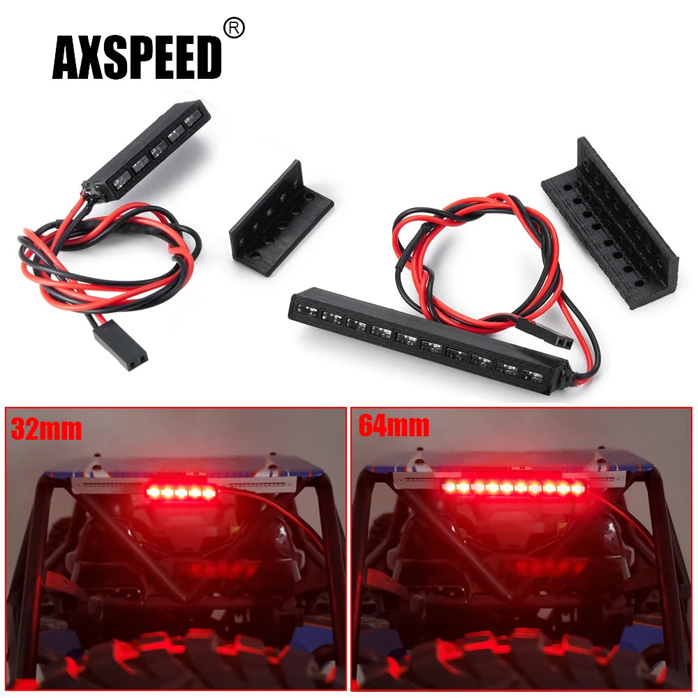 Barre LED rouge AXSPEED 32/65 mm pour SCX10 TRX4 et D90