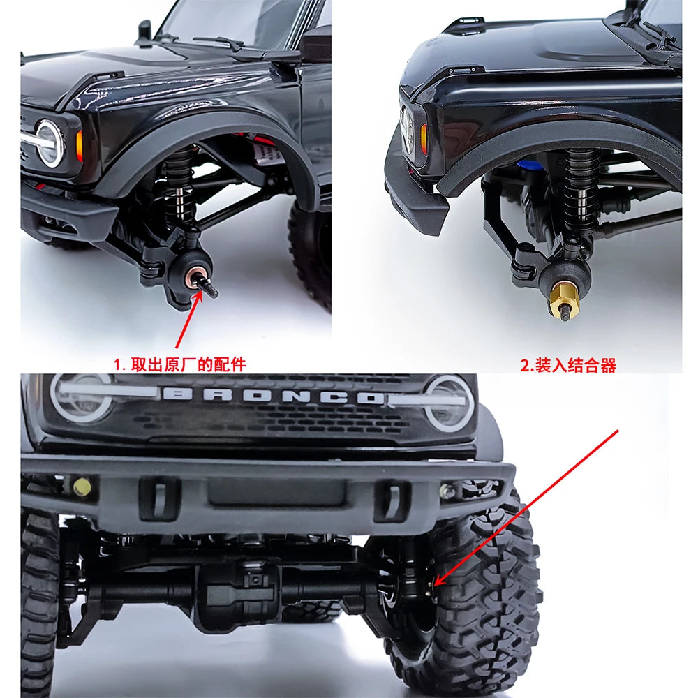 Élargisseurs hexagonaux laiton AXSPEED TRX4M – autre présentation