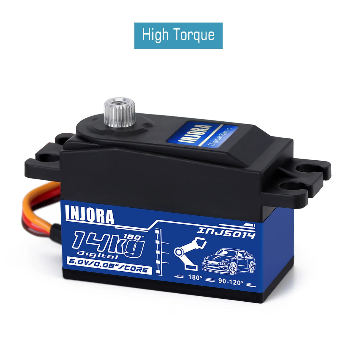 Servo INJORA 14 kg métal pour RC 1/10 – vue 3