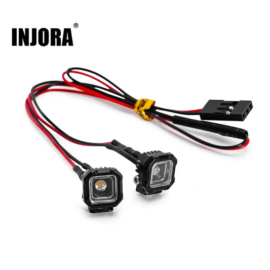 Feux LED carrés blancs INJORA pour crawlers RC 1/18 et 1/24