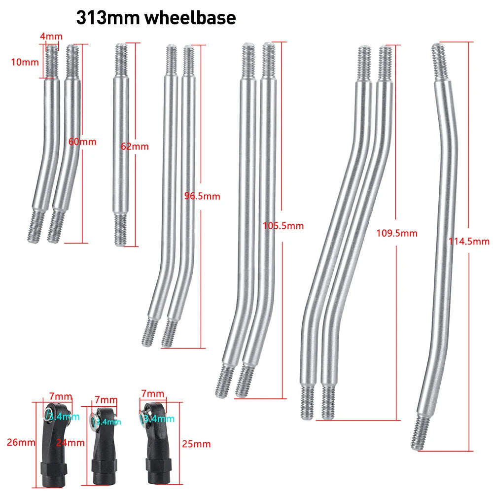Liens châssis inox AXSPEED 313 / 324 / 336 mm pour TRX4 – vue 5
