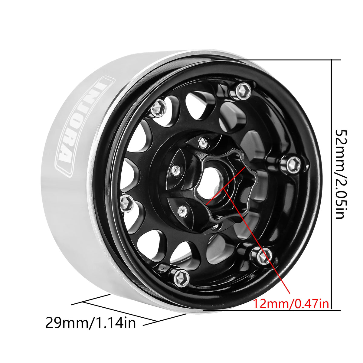 INJORA jante beadlock aluminium 1.9 TRX4 SCX10 – vue produit