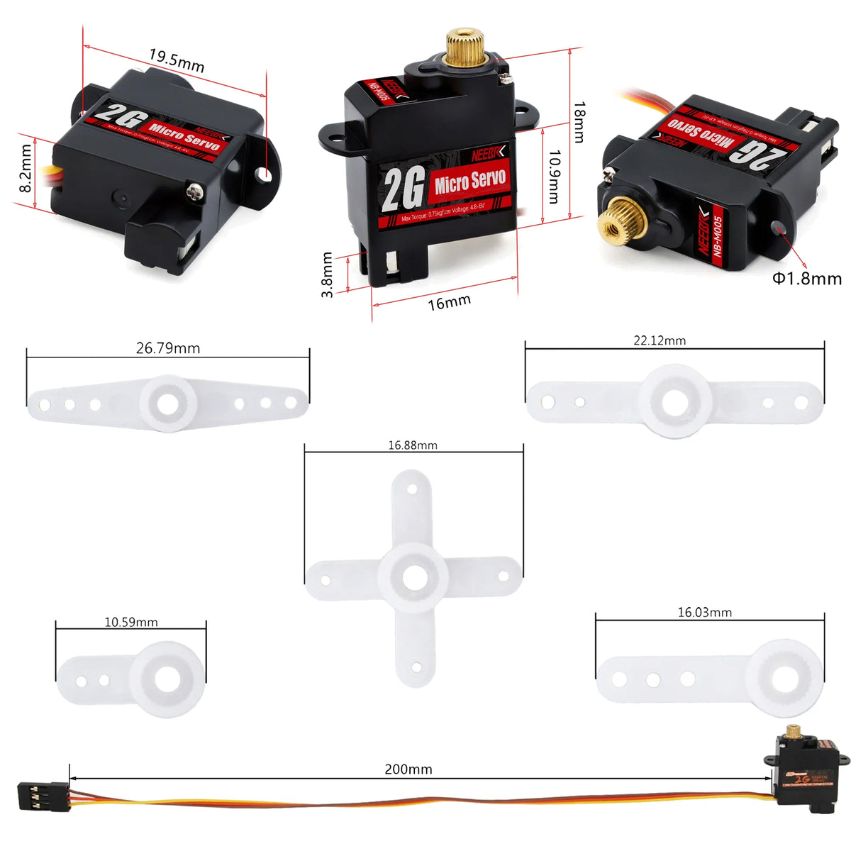 Servo numérique NEEBRC compact pour modèles RC