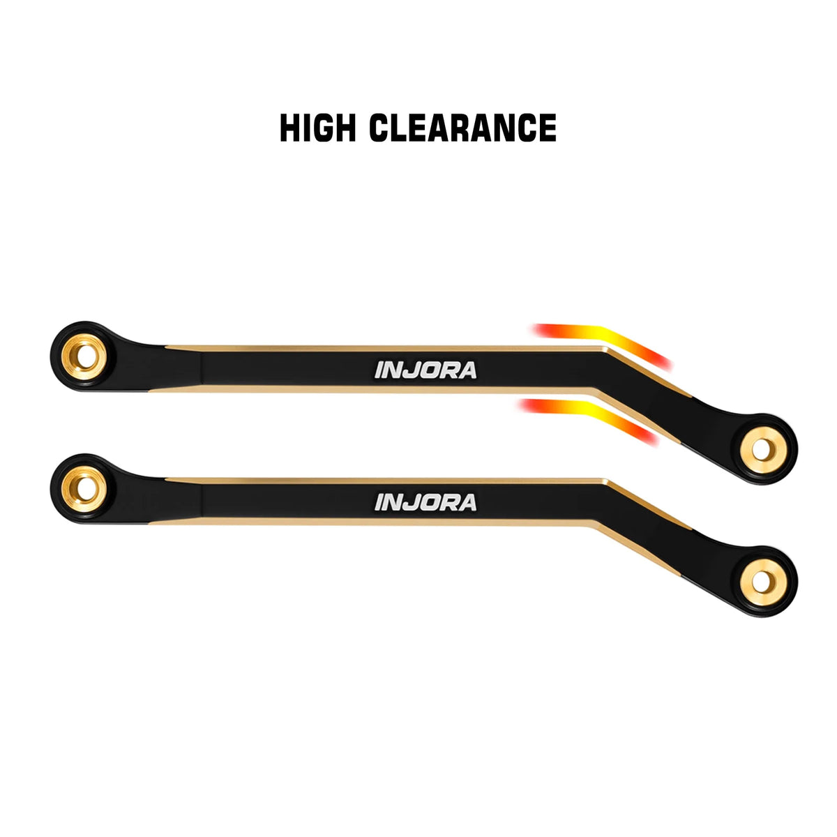 INJORA biellettes haute garde au sol laiton noir pour FMS FCX18 LC80 – vue complémentaire