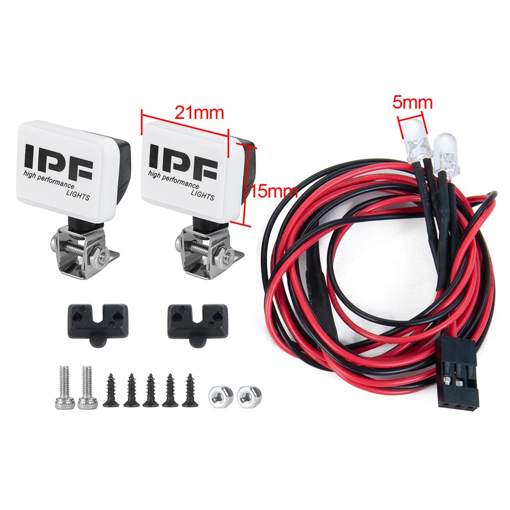 Phares ronds AXSPEED type HELLA / IPF pour crawler – vue complémentaire