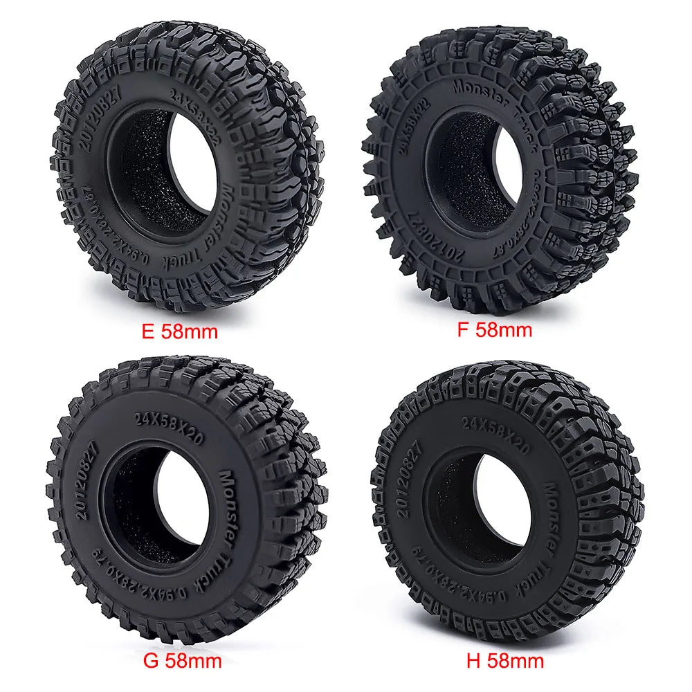 Pneus YEAHRUN 50 à 65 mm pour micro crawler – présentation complémentaire