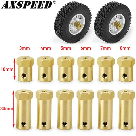 Manchons laiton AXSPEED hexagone 12 mm pour arbres 3 à 8 mm