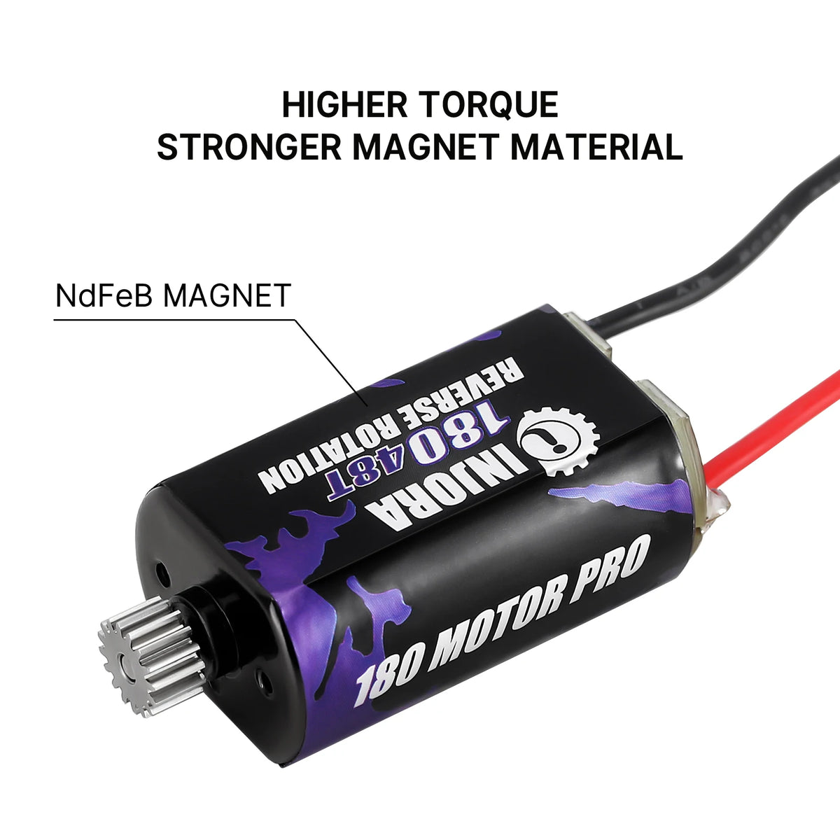 INJORA Moteur brushed 180 48T avec pignon inox pour FMS FCX18 / FCX24 (INM14)