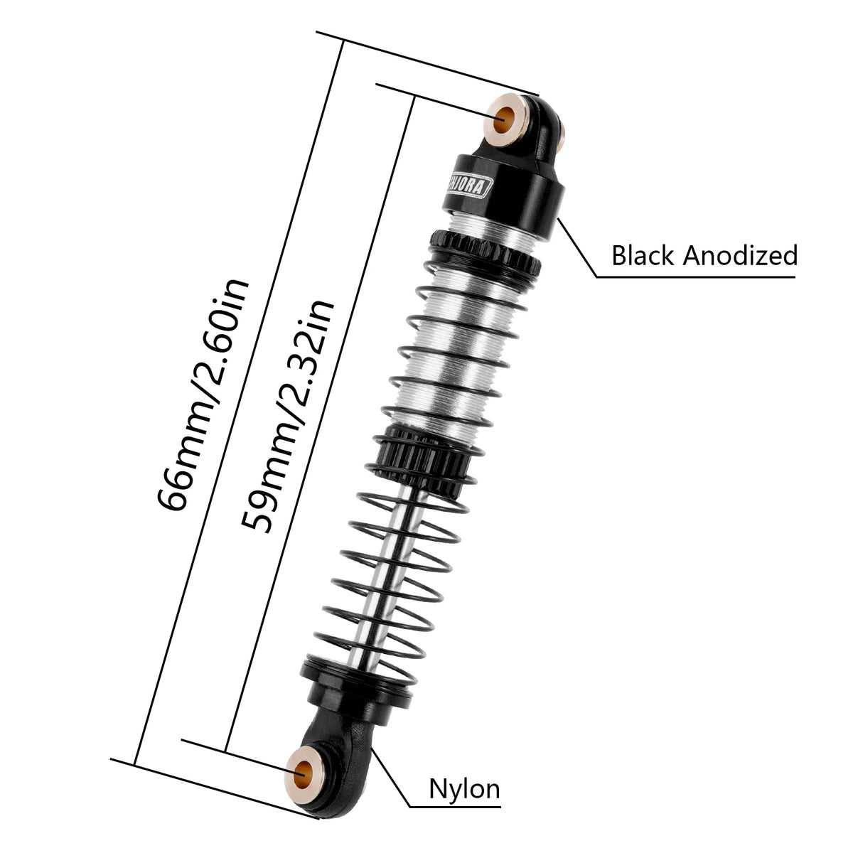 INJORA amortisseurs à huile longs 59 mm pour TRX4M 1/18 – vue complémentaire
