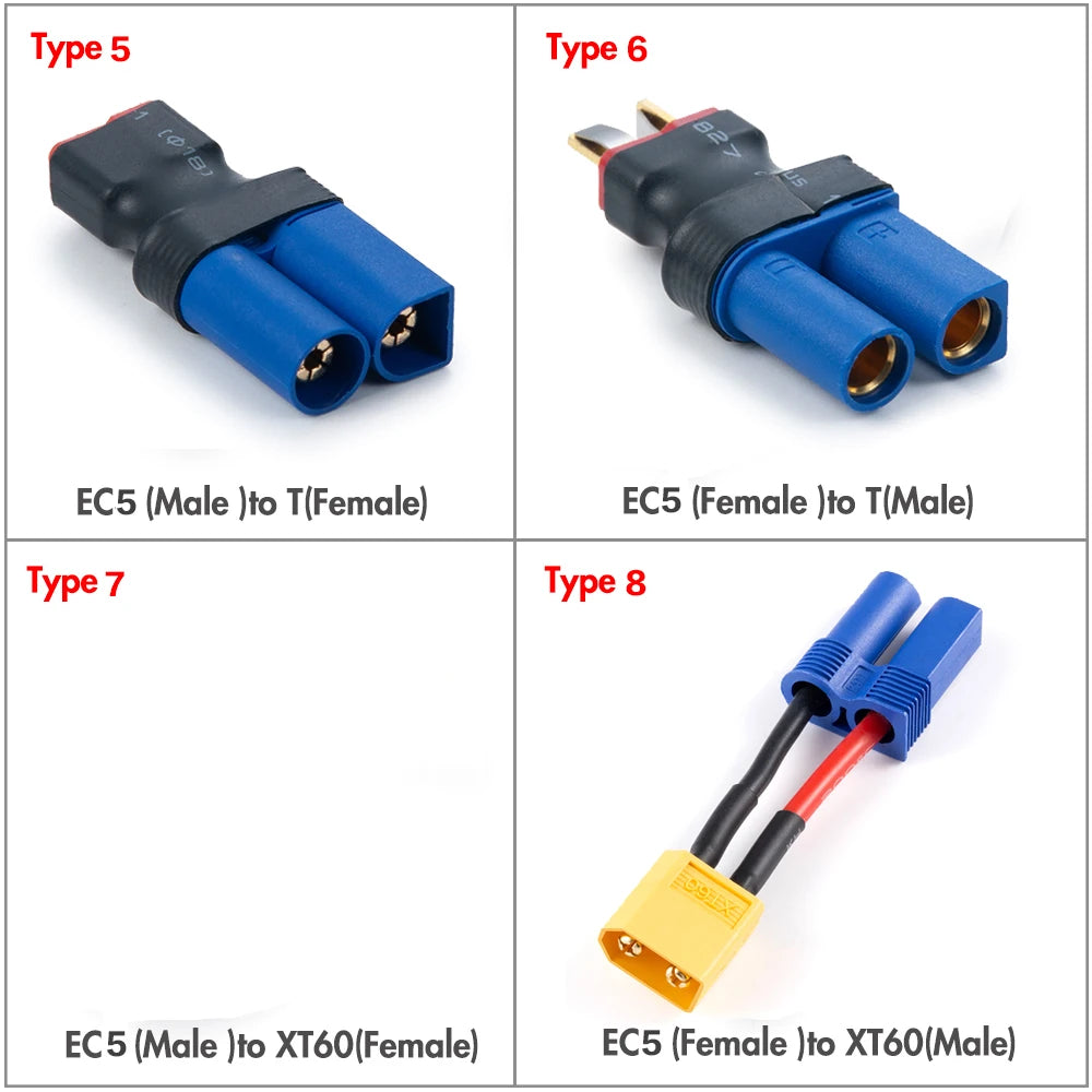 Adaptateur batterie AXSPEED EC3 / EC5 / XT60 / T-Plug / TRX – vue complémentaire 6