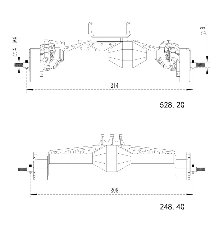 Ponts MEUS Racing Cheat Code ISO pour Capra 1.9 et SCX10 II