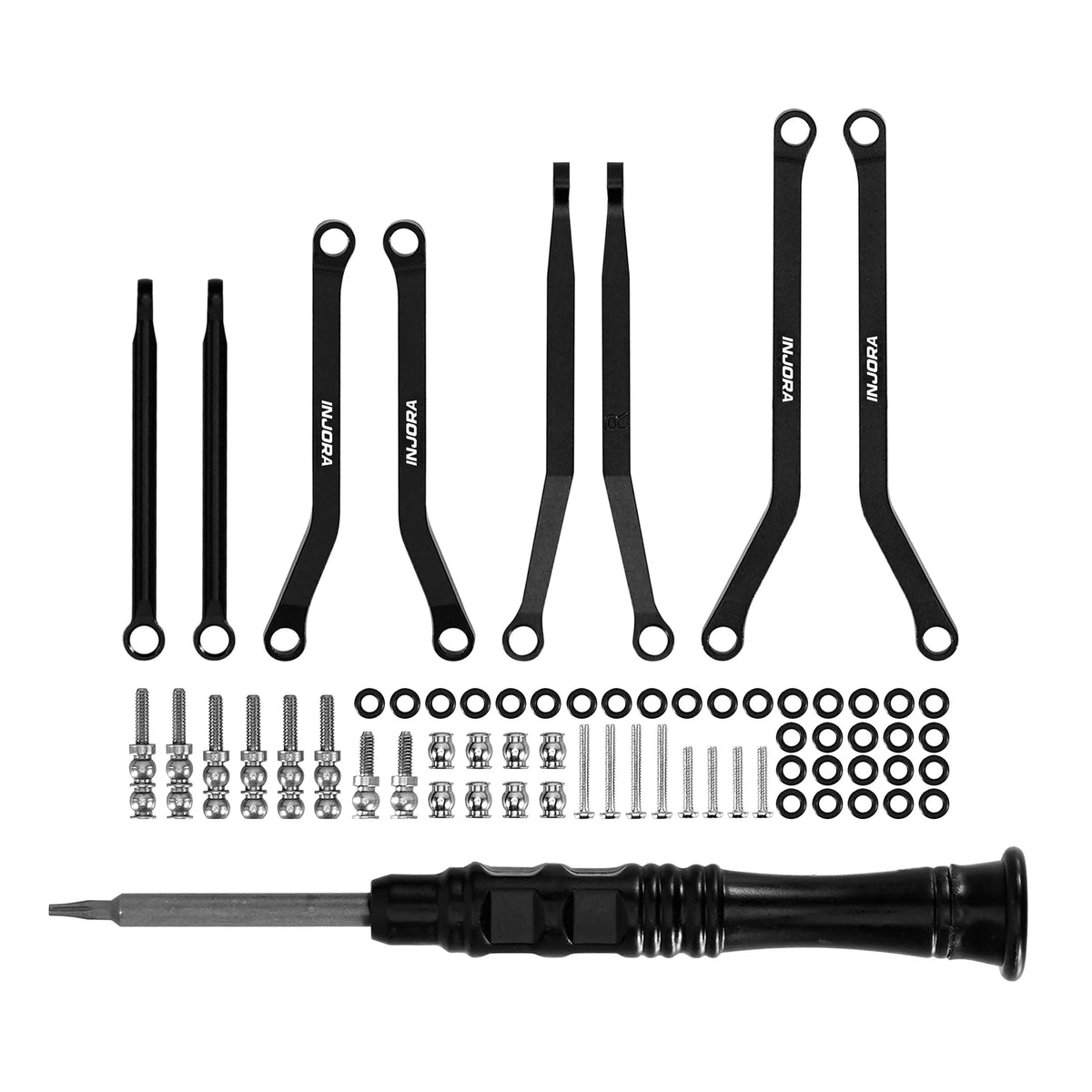 INJORA Biellettes châssis aluminium haute garde au sol pour Axial SCX30 1/30
