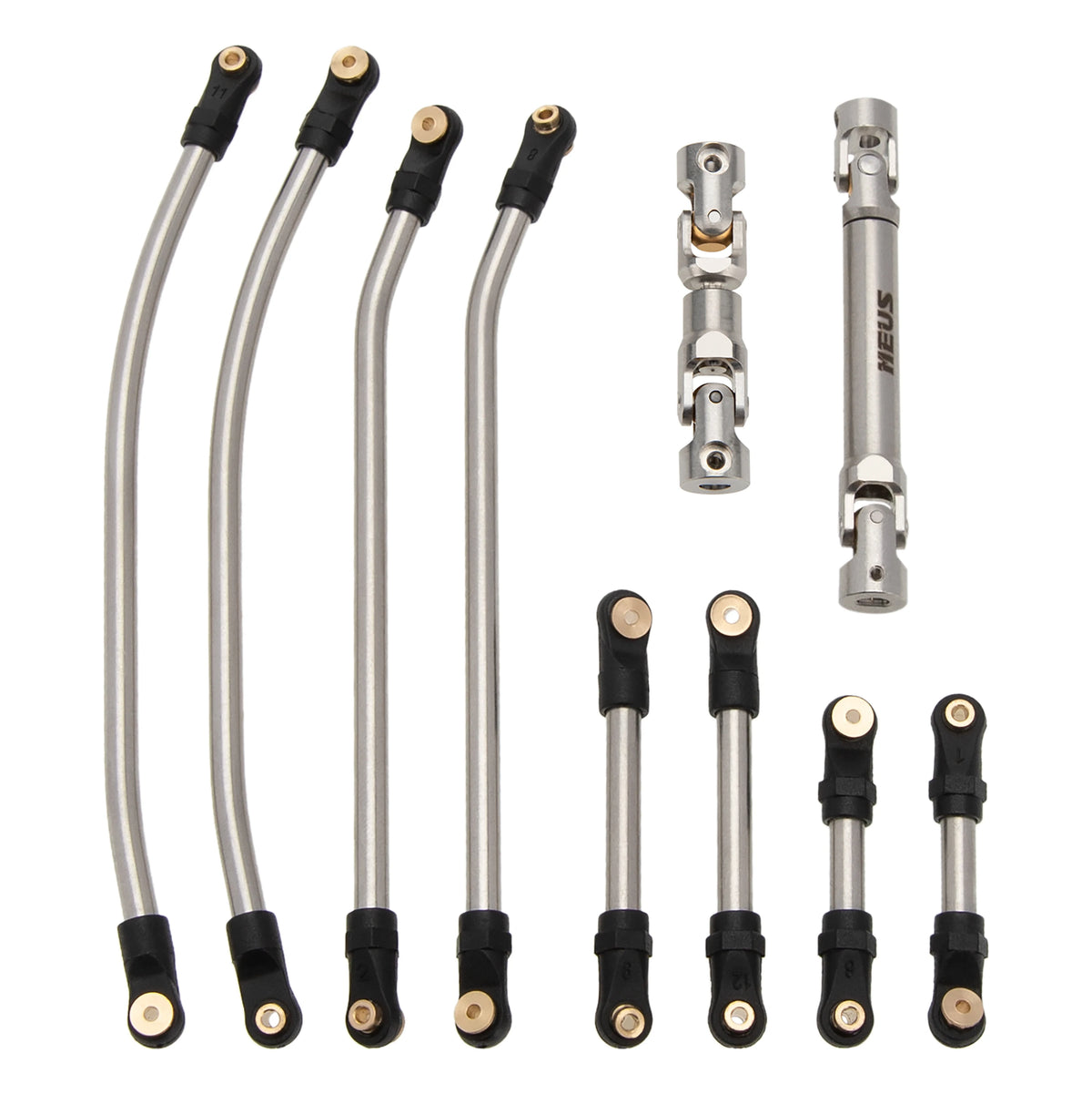 Kit châssis titane MEUS SCX24 avec liens – détail