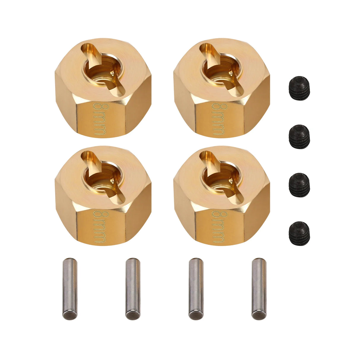 INJORA Lot de 4 hexagones de roue en laiton 8/10 mm pour crawler RC 1/10
