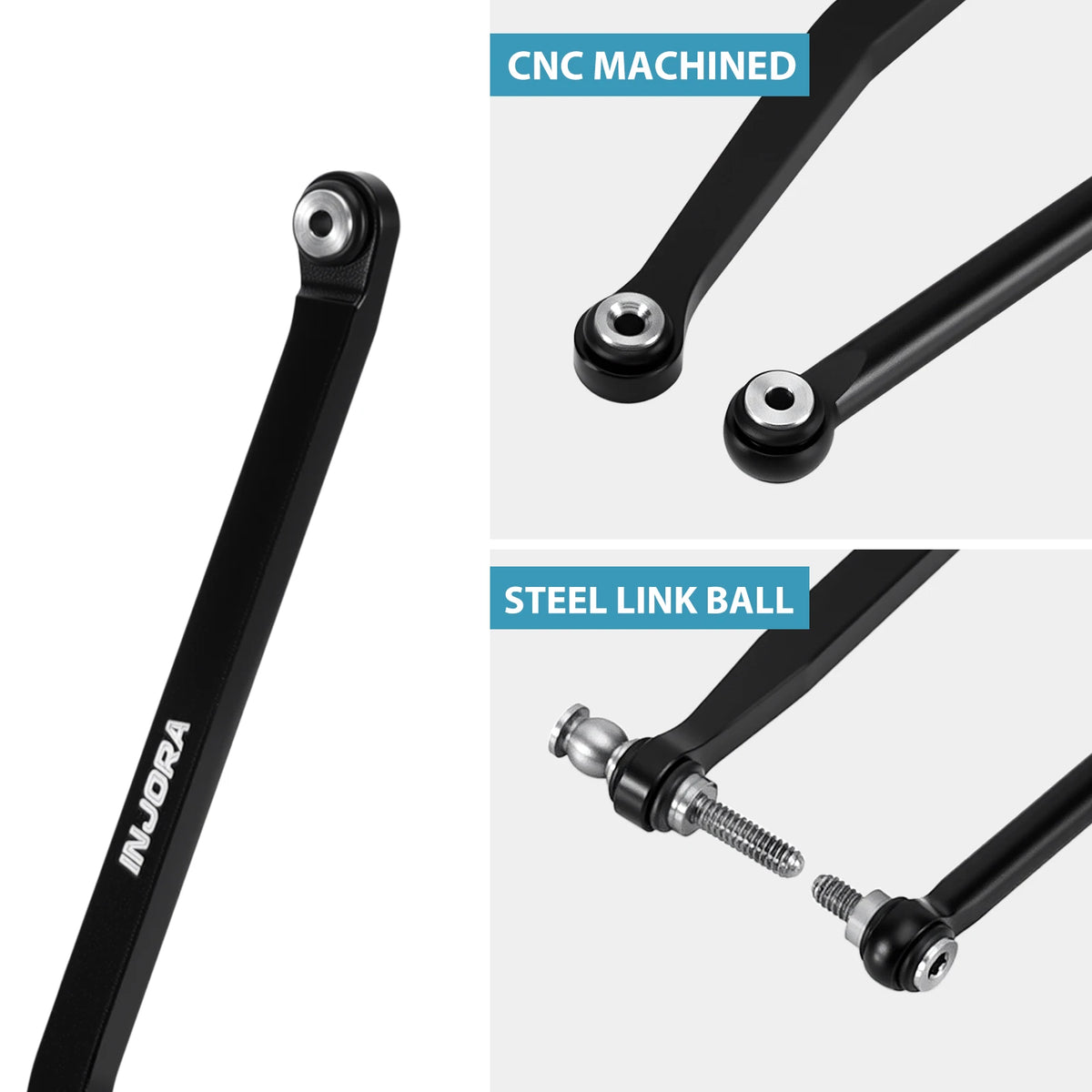 INJORA Biellettes châssis aluminium haute garde au sol pour Axial SCX30 1/30