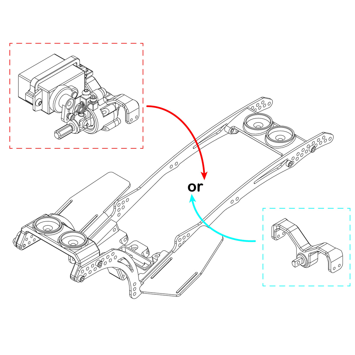 Châssis titane LCG MEUS MD24 SCX24 – vue complémentaire