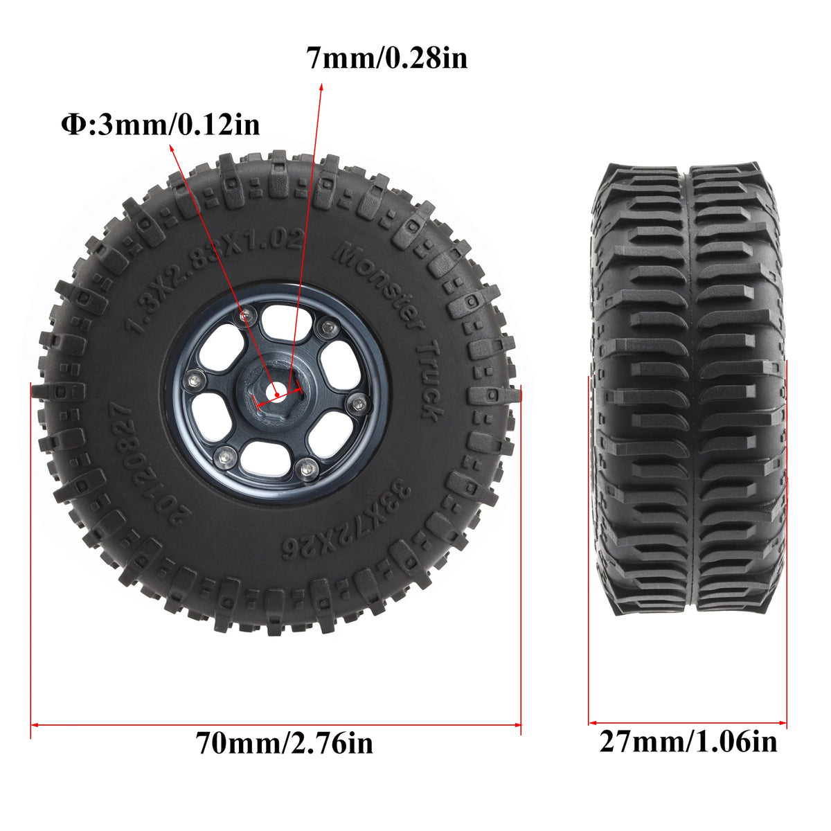 Pneus crawler 1.3 Swamper 85 mm – présentation produit
