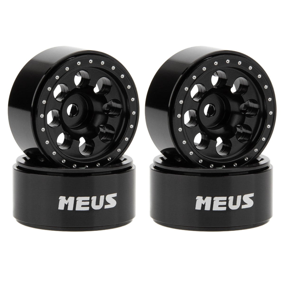 Quatre jantes beadlock MEUS Racing aluminium 0.7 deep-dish SCX30 1/30
